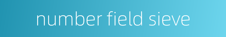 number field sieve的同义词