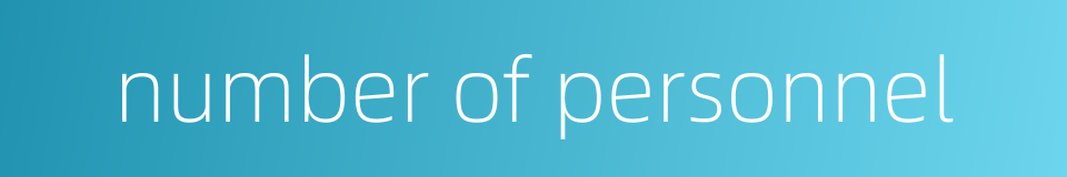 number of personnel的同义词