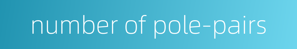 number of pole-pairs的同义词