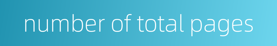 number of total pages的同义词