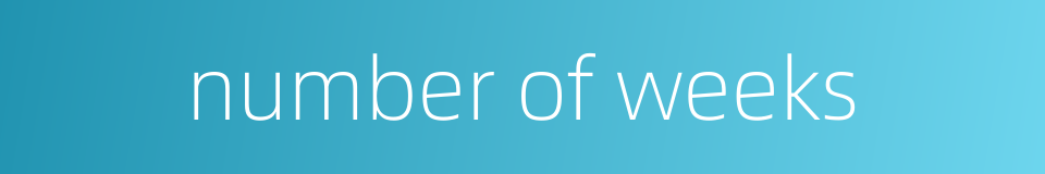 number of weeks的同义词