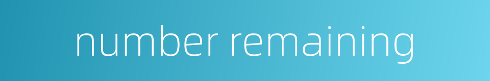 number remaining的同义词