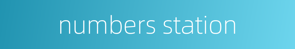 numbers station的同义词