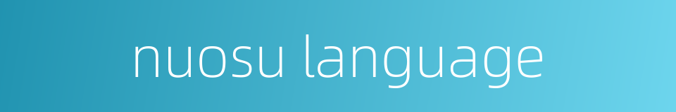 nuosu language的同义词