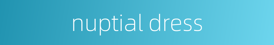 nuptial dress的同义词
