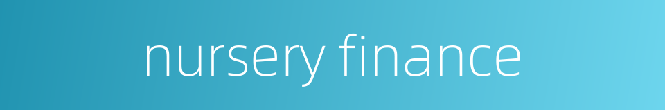 nursery finance的同义词