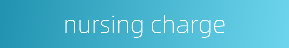 nursing charge的同义词
