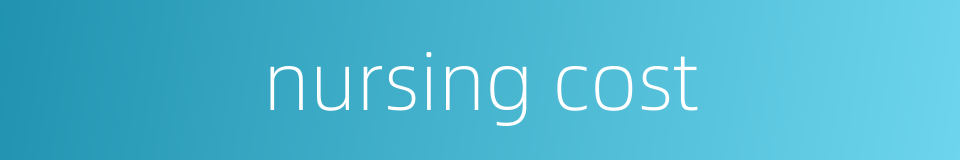 nursing cost的同义词