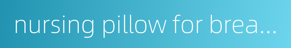 nursing pillow for breastfeeding的同义词