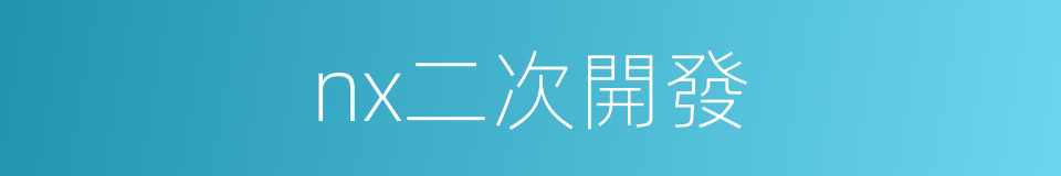 nx二次開發的同義詞