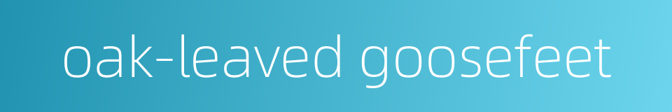 oak-leaved goosefeet的同义词