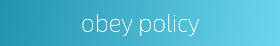 obey policy的同义词