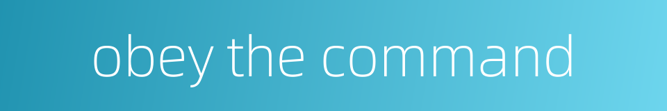 obey the command的同义词