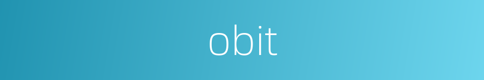 obit的同义词
