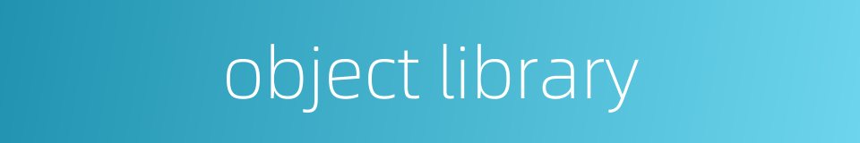 object library的同义词