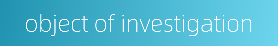 object of investigation的同义词
