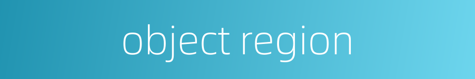 object region的同义词