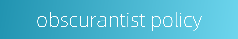 obscurantist policy的同义词