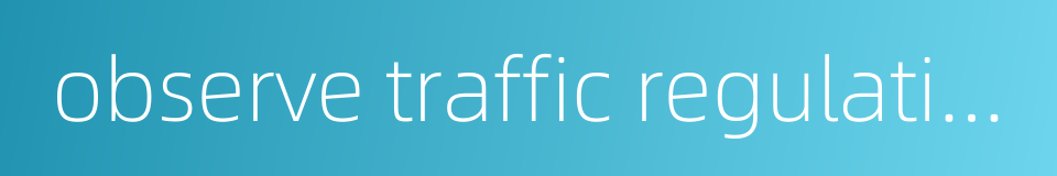 observe traffic regulations的同义词