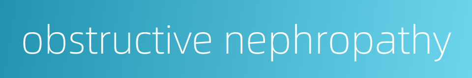 obstructive nephropathy的同义词