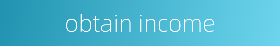 obtain income的同义词