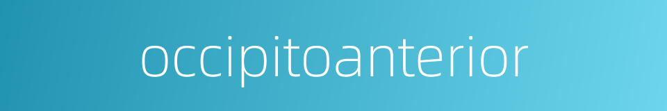 occipitoanterior的同义词