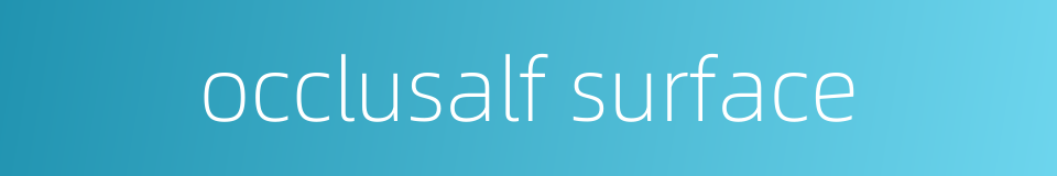 occlusalf surface的同义词