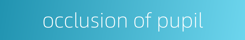 occlusion of pupil的同义词