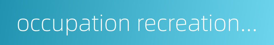 occupation recreational therapy的同义词