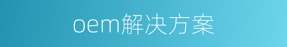 oem解决方案的同义词