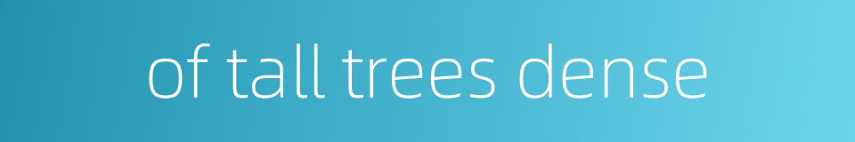 of tall trees dense的同义词