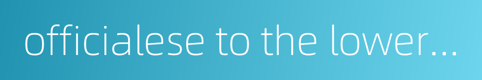 officialese to the lower level的同义词