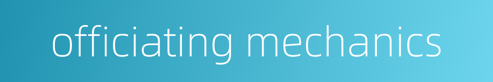 officiating mechanics的同义词