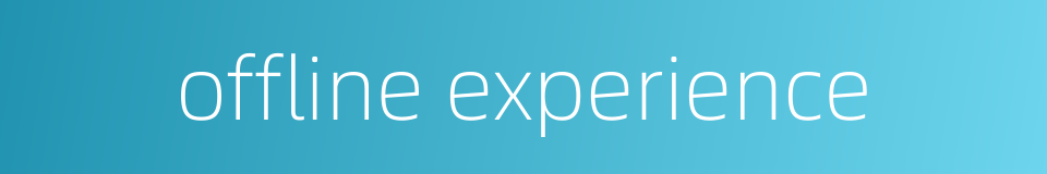 offline experience的同义词