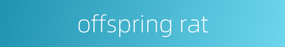 offspring rat的同义词