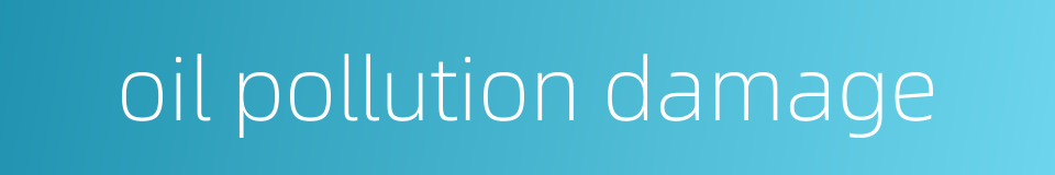 oil pollution damage的同义词