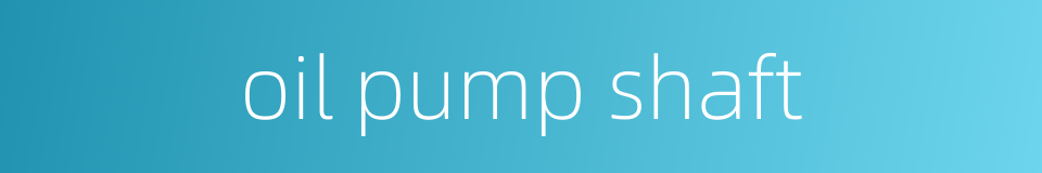 oil pump shaft的同义词