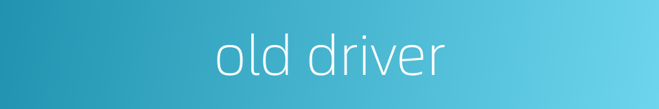 old driver的同义词