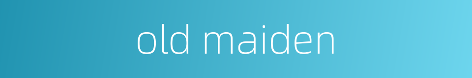 old maiden的同义词