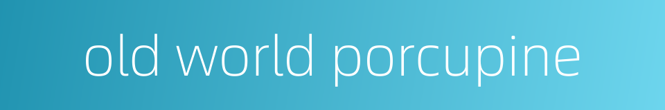 old world porcupine的同义词