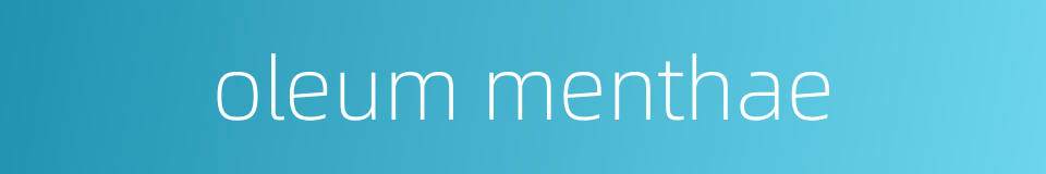 oleum menthae的同义词