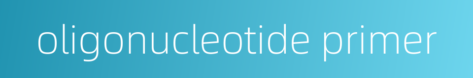 oligonucleotide primer的同义词