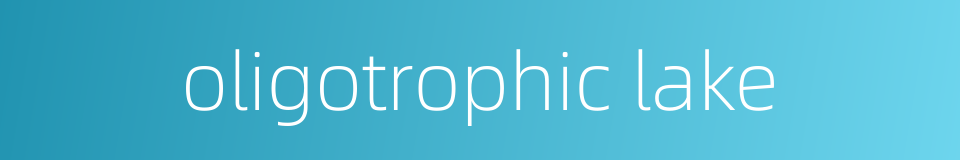 oligotrophic lake的同义词