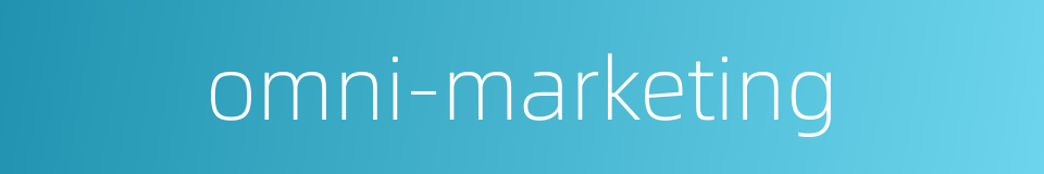 omni-marketing的同义词