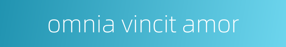 omnia vincit amor的同义词