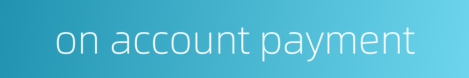 on account payment的同义词