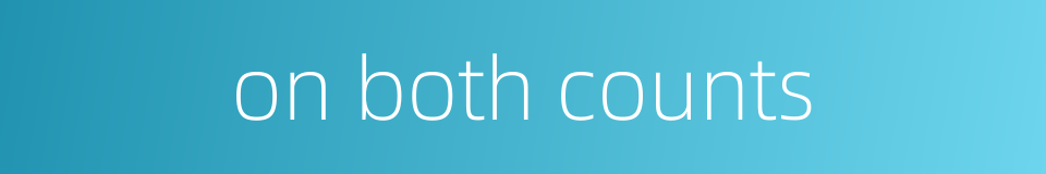 on both counts的同义词