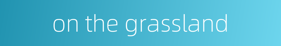 on the grassland的同义词