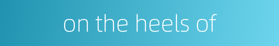 on the heels of的同义词