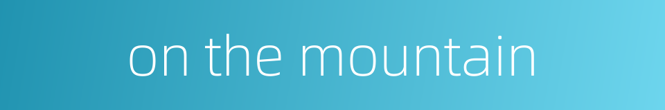 on the mountain的同义词